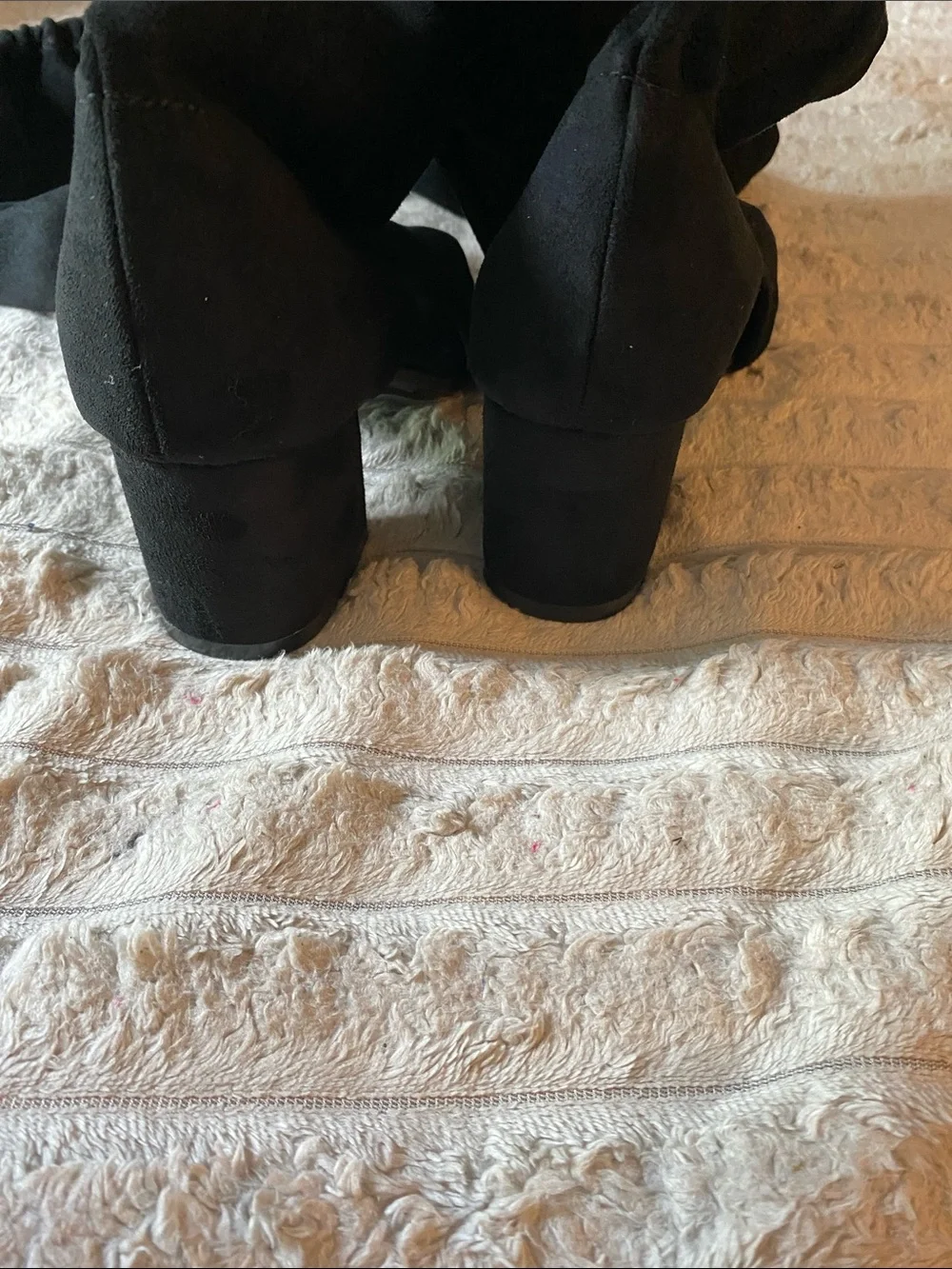 NWOT, Over The Knee Long Black Boots Cut Out Toes and Sides of Boots